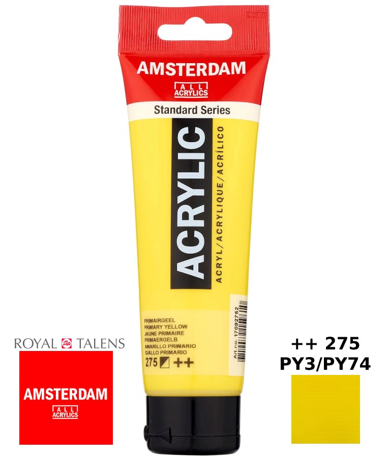 Royal Talens Amsterdam All Acrylics Standard Χρώμα Ακρυλικό Ζωγραφικής Κίτρινο 120ml Primary Yellow 275 17092752
