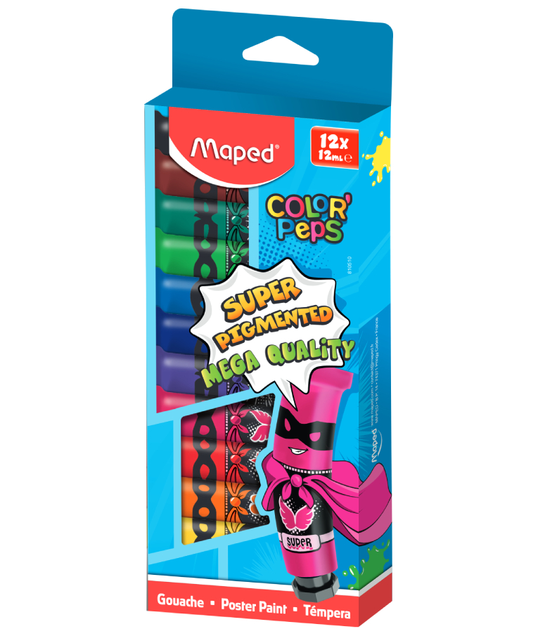 MAPED - Maped Color'Peps Τέμπερες σε Σωληνάριο 12ml Poster Colours 12τμχ Πολύχρωμο 810510