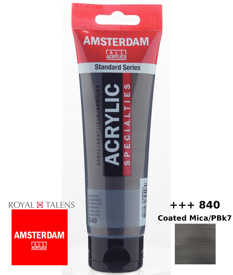 ROYAL TALENS - Royal Talens Amsterdam All Acrylics Standard Χρώμα Ακρυλικό Ζωγραφικής Μαύρο Γραφίτη 120ml Graphite 840 17098402