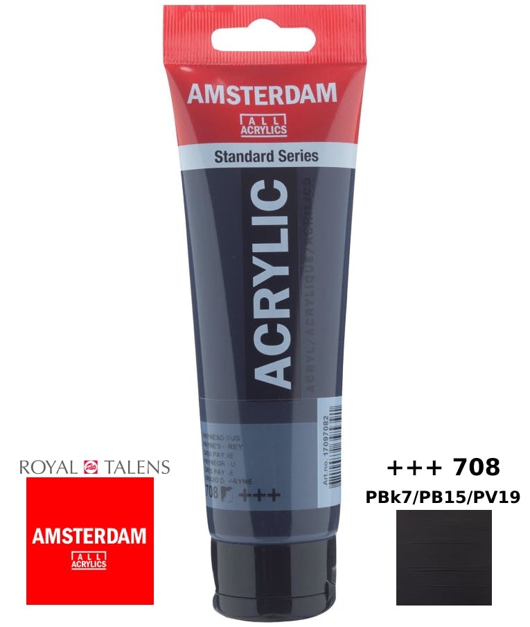 Royal Talens Amsterdam All Acrylics Standard Χρώμα Ακρυλικό Ζωγραφικής Γκρι PayneS 120ml PayneS Grey 708 17097082
