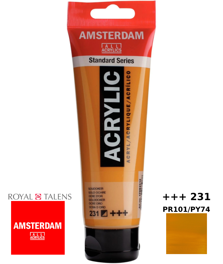 ROYAL TALENS - Royal Talens Amsterdam All Acrylics Standard Χρώμα Ακρυλικό Ζωγραφικής Χρυσή Ωχρα 120ml Gold Ochre 231 17092312