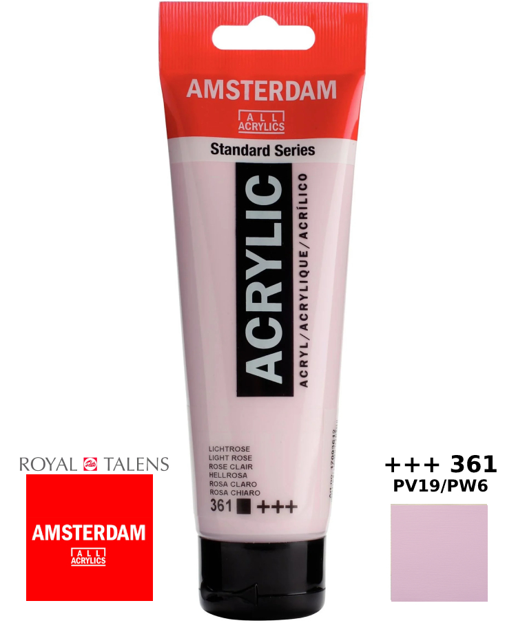 ROYAL TALENS - Royal Talens Amsterdam All Acrylics Standard Χρώμα Ακρυλικό Ζωγραφικής Ελαφρύ Ροζ 120ml Light Rose 361 17093612