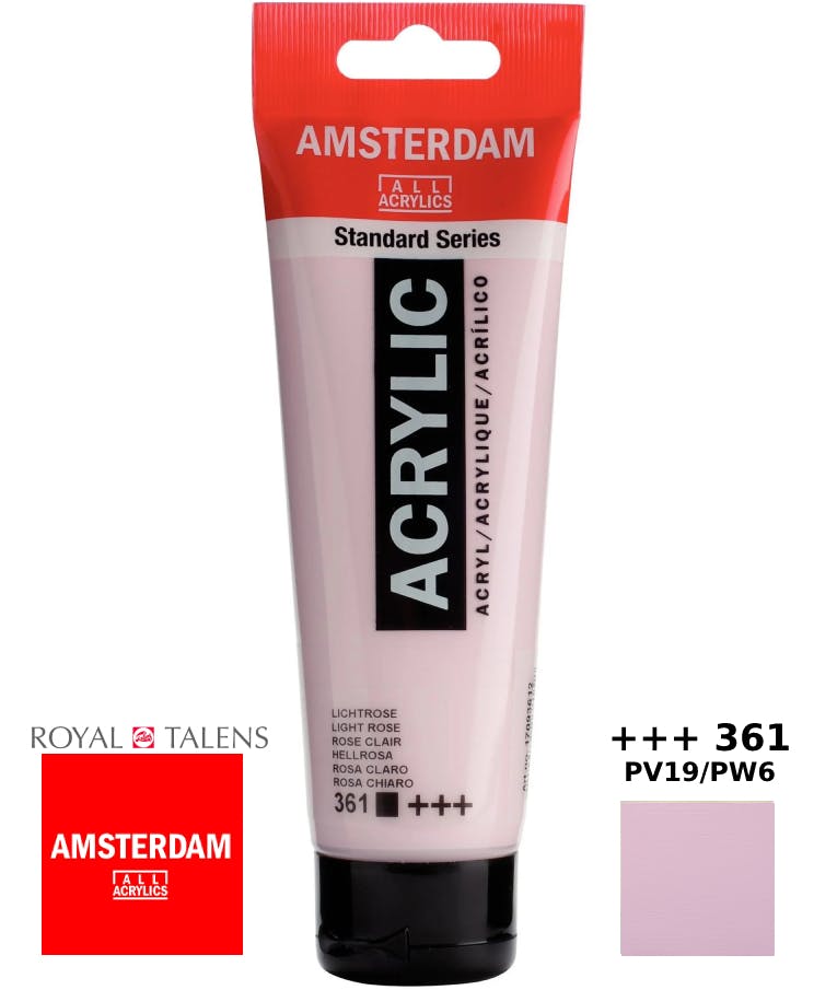 Royal Talens Amsterdam All Acrylics Standard Χρώμα Ακρυλικό Ζωγραφικής Ελαφρύ Ροζ 120ml Light Rose 361 17093612