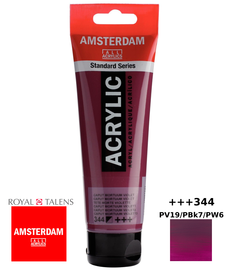 Royal Talens Amsterdam All Acrylics Standard Χρώμα Ακρυλικό Ζωγραφικής Βιολέ 120ml Caput Mortuum Violet 344 17093442