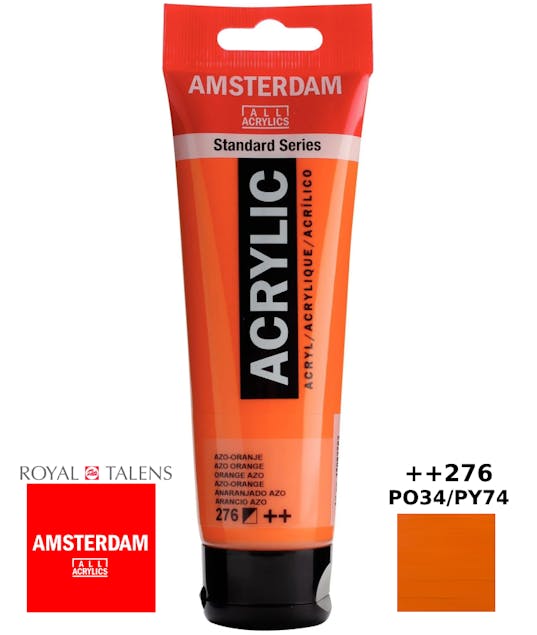 ROYAL TALENS - Royal Talens Amsterdam All Acrylics Standard Χρώμα Ακρυλικό Ζωγραφικής Πορτοκαλί 120ml Azo Orange 276 17092762