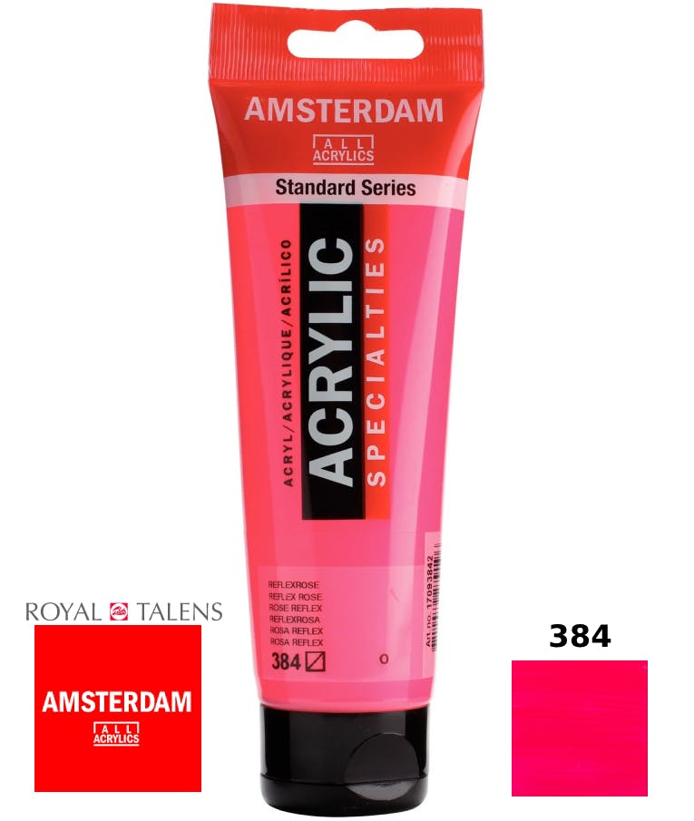 Royal Talens Amsterdam All Acrylics Standard Χρώμα Ακρυλικό Ζωγραφικής Reflex Ροζ 120ml Reflex Rose 384 17093842