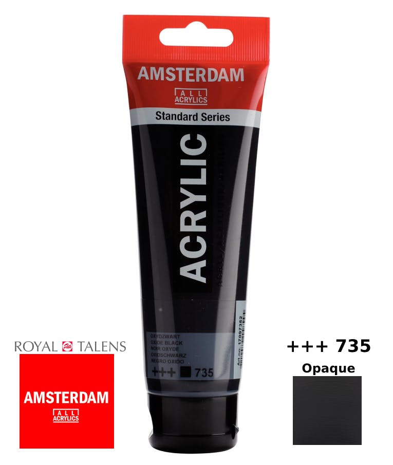 Royal Talens Amsterdam All Acrylics Standard Χρώμα Ακρυλικό Ζωγραφικής Oxide Μαύρο 120ml Oxide Black 735 17097352