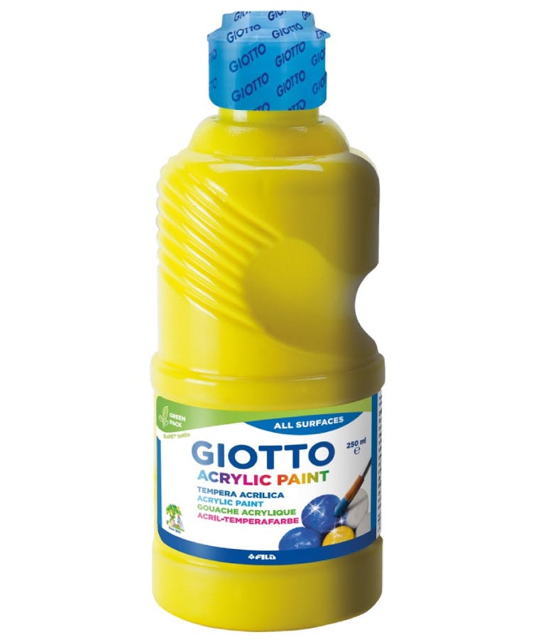 Giotto Τέμπερα Acrylic Paint 250ml Κίτρινο Ακρυλική Σχολική Τέμπερα 534002