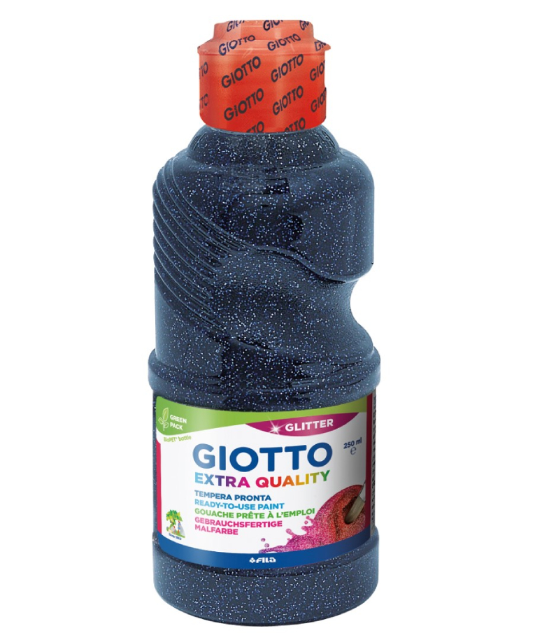 GIOTTO - Giotto EXTRA QUALITY Ακρυλική Τέμπερα Paint 250ml Glitter Dark Blue Μπλε Σκούρο με Glitter  Σχολική Τέμπερα 531208