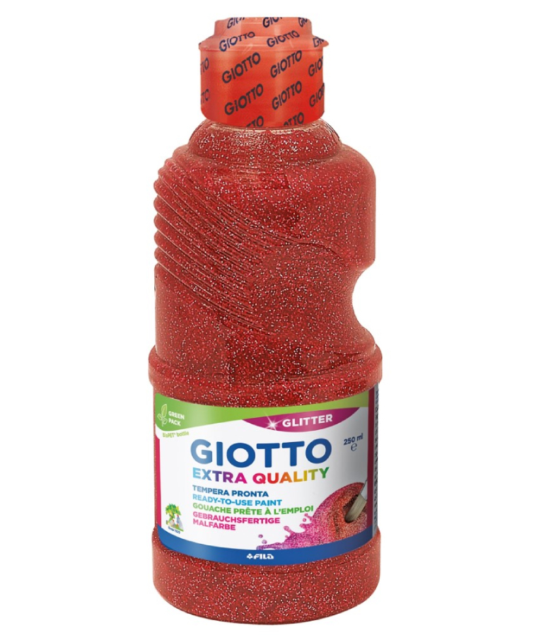 GIOTTO - Giotto EXTRA QUALITY Ακρυλική Τέμπερα Paint 250ml Glitter Red Κόκκινο με Glitter Σχολική Τέμπερα 531206