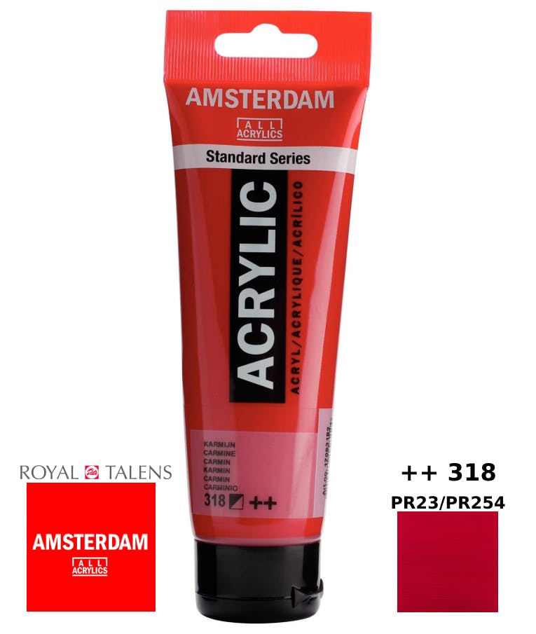 Royal Talens Amsterdam All Acrylics Standard Χρώμα Ακρυλικό Ζωγραφικής Karmin 120ml Καρμίν Κόκκινο 17093182