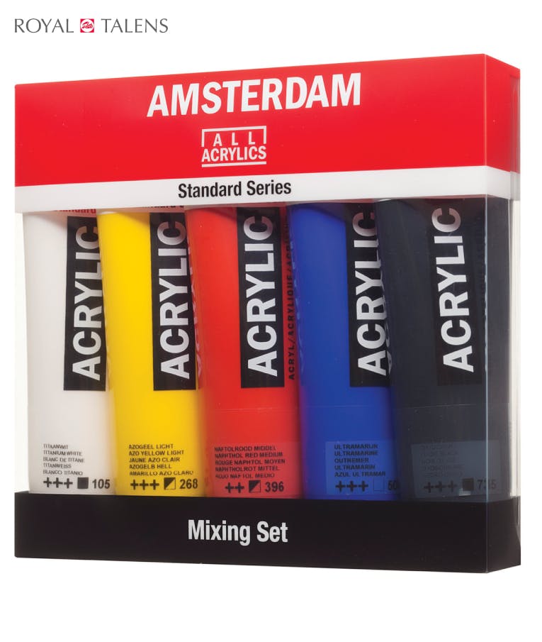 ROYAL TALENS - Royal Talens Amsterdam All Acrylics Standard Χρώμα Ακρυλικό Ζωγραφικής Mixing Set of 5x120ml  17790904