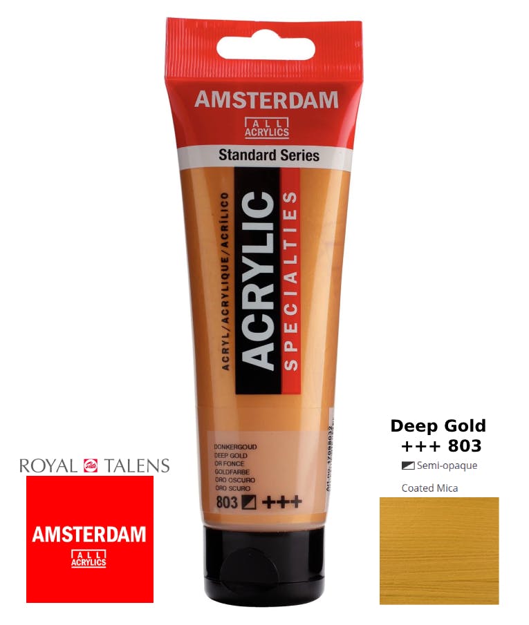 Royal Talens Amsterdam All Acrylics Standard Χρώμα Ακρυλικό Ζωγραφικής Deep Gold 120ml Σκούρο Χρυσό 803 17098032