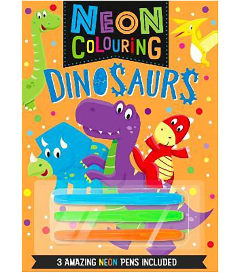 Βιβλίο ζωγραφικής με neon μαρκαδόρους Neon Colouring 8 Dinosaurs Δεινοσαυροι COL-2