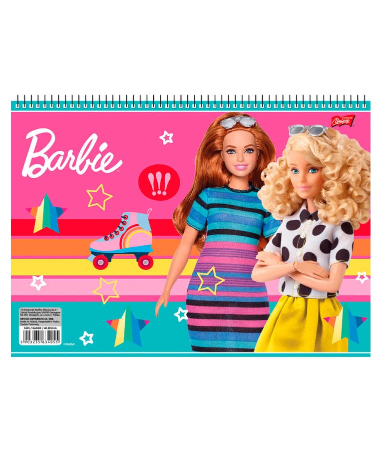 Μπλοκ Ζωγραφικής 40 φύλλων Barbie Α4 21X29 Σπιράλ Salko Paper Drawing Pad Λευκές Σελίδες Νο19 3405