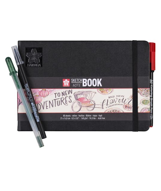 ROYAL TALENS - Sakura Royal Talens A5 21x15 Μπλοκ Σχεδίου Sketch Notebook Μαύρο με Λευκές Σελίδες 80φ 140gr  94140004