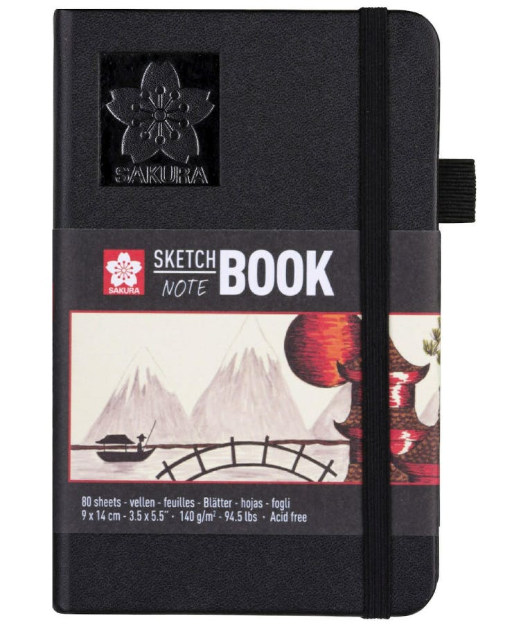 Sakura Royal Talens  9x14 Μπλοκ Σχεδίου Sketch Notebook Μαύρο με Λευκές Σελίδες 80φ 140gr  94140001