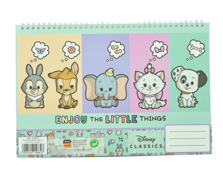 GIM - Gim A4 Μπλοκ Ζωγραφικής DISNEY ANIMALS Enjoy the Little Things 30 φύλλων 341-22413
