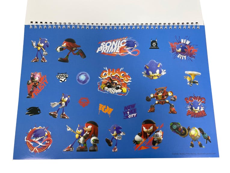 GIM -  Μπλοκ Ζωγραφικής 40 φύλλων Α4 + STICKERS SONIC PRIME   334-84416