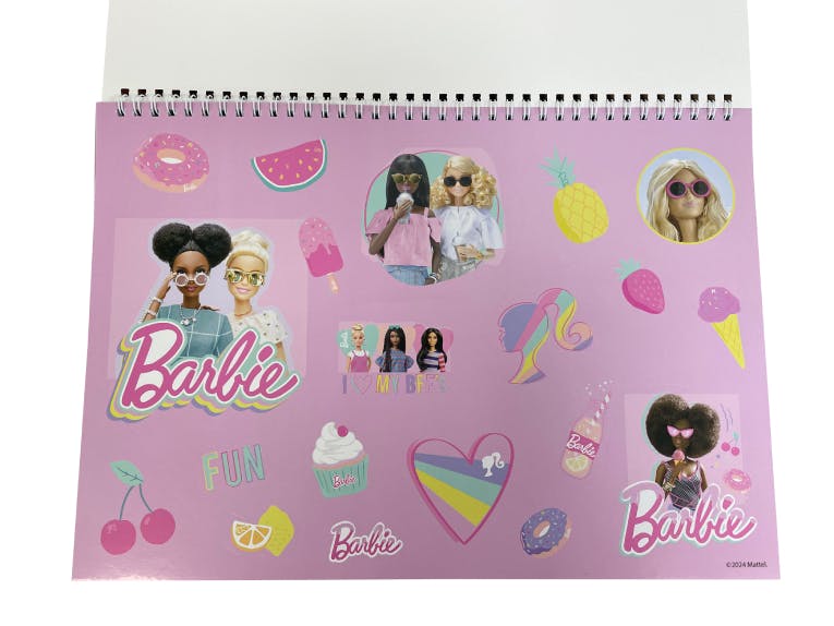 GIM -  Μπλοκ Ζωγραφικής 40 φύλλων Α4 + STICKERS BARBIE  349-84416