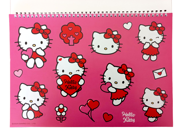 GIM - Gim  Μπλοκ Ζωγραφικής HELLO KITTY 40 φύλλων με Αυτοκόλλητα 23x33cm  335-74416