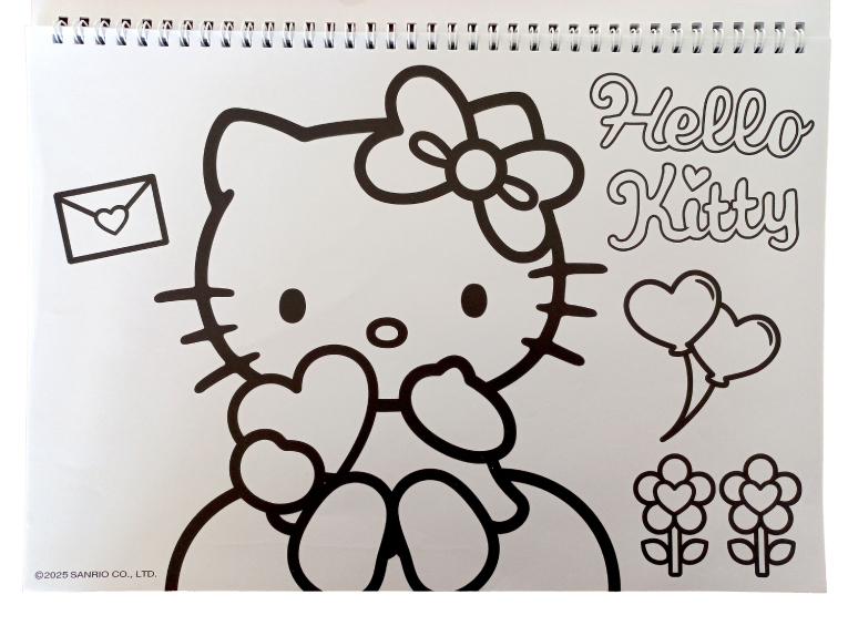 GIM - Gim  Μπλοκ Ζωγραφικής HELLO KITTY 40 φύλλων με Αυτοκόλλητα 23x33cm  335-74416