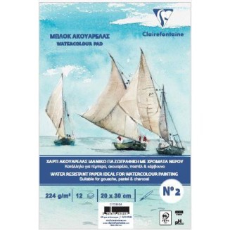  Μπλοκ Ακουαρέλας Σπιράλ 25x35cm 12φύλλων 224gr  CFA02535