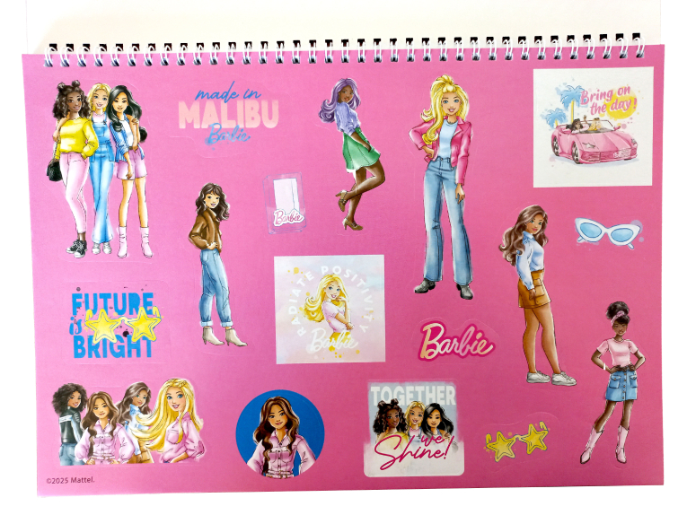 GIM - Gim 23x33 Μπλοκ Ζωγραφικής με Αυτοκόλλητα  BARBIE PAINTS 40 φύλλων 23x33cm  349-89416