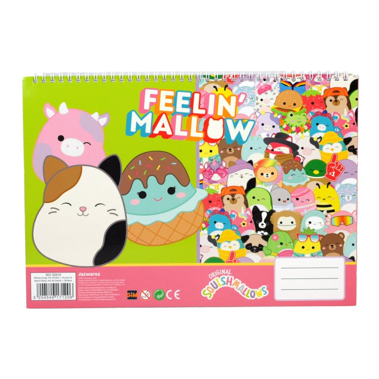 Gim A4 Μπλοκ Ζωγραφικής με Αυτοκόλλητα  SQUISHMALLOWS 40 φύλλων A4 21x29cm  363-30416