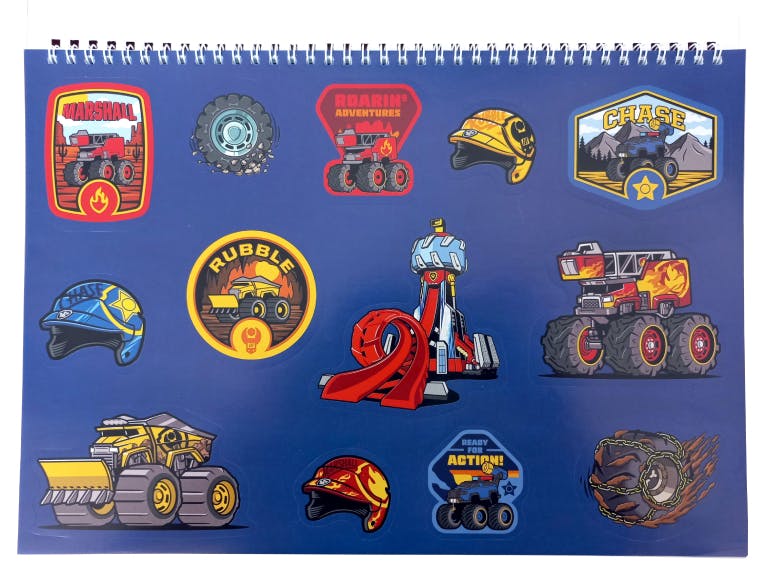 Gim Μπλοκ Ζωγραφικής με Αυτοκόλλητα PAW PATROL RESCUE WHEELS  40 φύλλων 23x33cm 334-00416