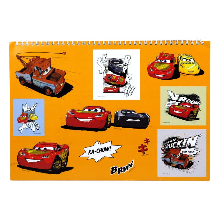 Gim Μπλοκ Ζωγραφικής με Αυτοκόλλητα CARS ROARING 40 φύλλων 23x33cm 341-33416