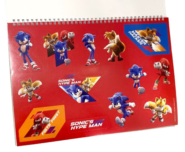 GIM - Gim Μπλοκ Ζωγραφικής με Αυτοκόλλητα SONIC 3 THE HEDGEHOG 40 φύλλων 23x33cm 334-86416