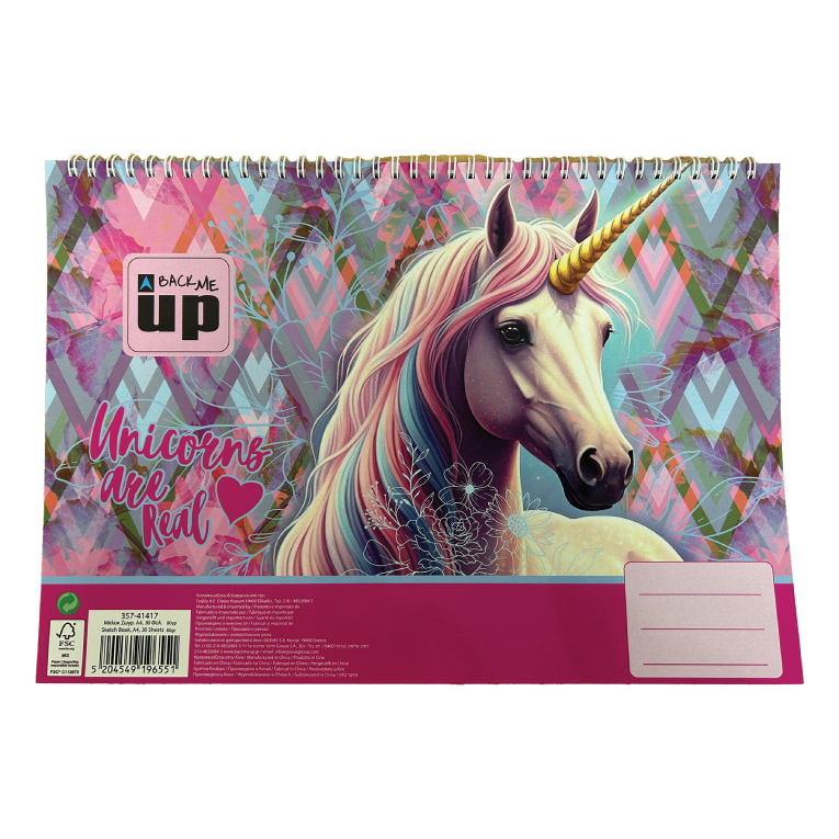 Μπλοκ Ζωγραφικής PASTEL UNICORN 30φύλλων 30Φ 21x29 Α4 357-41417