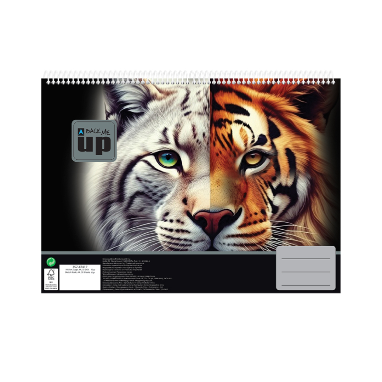 BMU - Μπλοκ Ζωγραφικής WILD CATS 30φύλλων 30Φ 21x29 Α4 357-47417