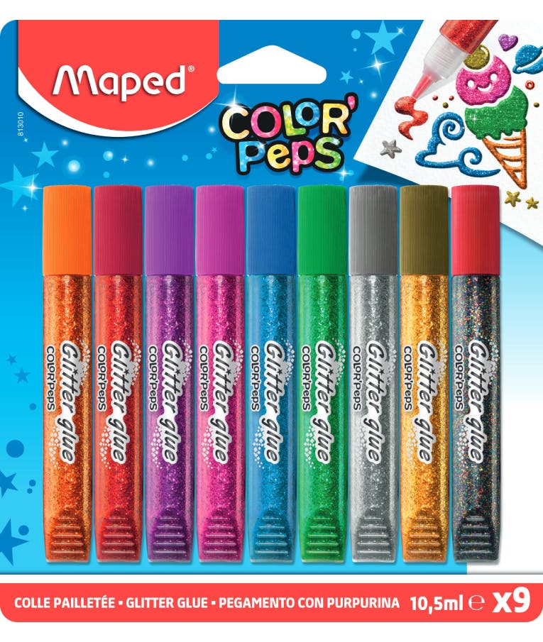 MAPED - Maped Color Peps Κόλλα με Glitter Χειροτεχνίας 9 χρώματα 813010