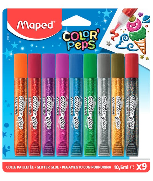 MAPED - Maped Color Peps Κόλλα με Glitter Χειροτεχνίας 9 χρώματα 813010