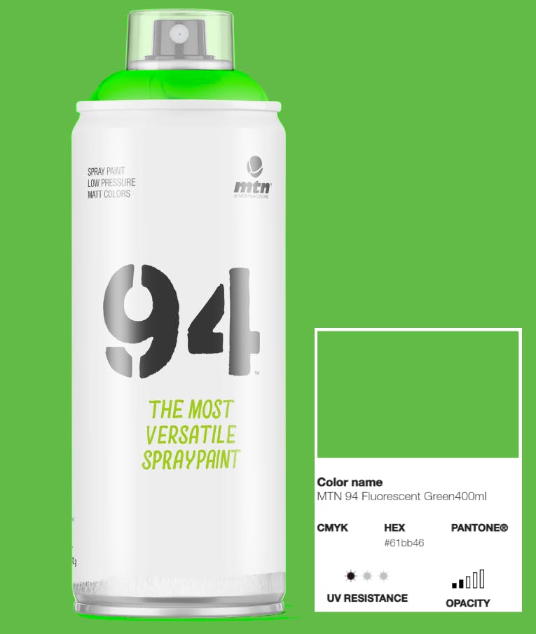  Σπρέι Βαφής Graffiti MTN 94 MATE Specialty Fluorescent Green (FLUOR VERDE) RV-604 400ml EX0140604M