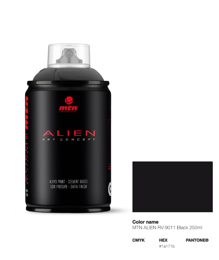 MONTANA COLORS - Montana Colors Σπρέι Βαφής Graffiti ALIEN ΜΑΥΡΟ (NEGRO) 250ml R-9011 EX0189511