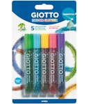 Giotto Χρυσόκολλα Χειροτεχνίας με Κομφετί Σετ 5 χρωμάτων Decor Glitter 5x10,5 ml Water Based 45400