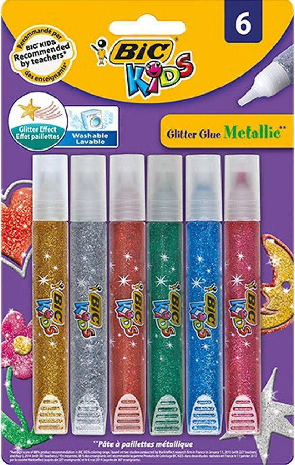 BIC - Bic Glitter Glue  Χρυσόκολλα Χειροτεχνίας Σετ 6 τεμαχίων 893269