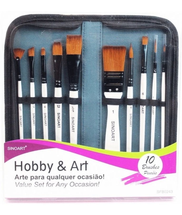 Συνθετικά Πινέλα 10τμχ σε Υφασμάτινη Θήκη - Value Brush Set 10pcs (includes Storage Wallet) SFB0243
