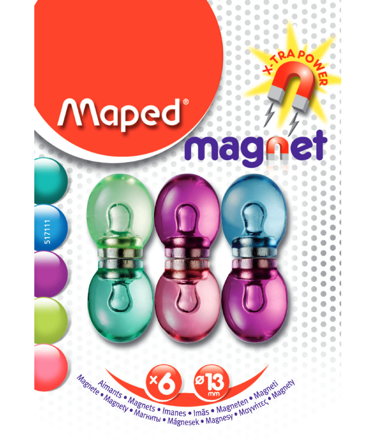 MAPED - Μαγνήτες 13mm X-TRA POWER 6τεμ. 6ΤΜΧ 13mm  517111