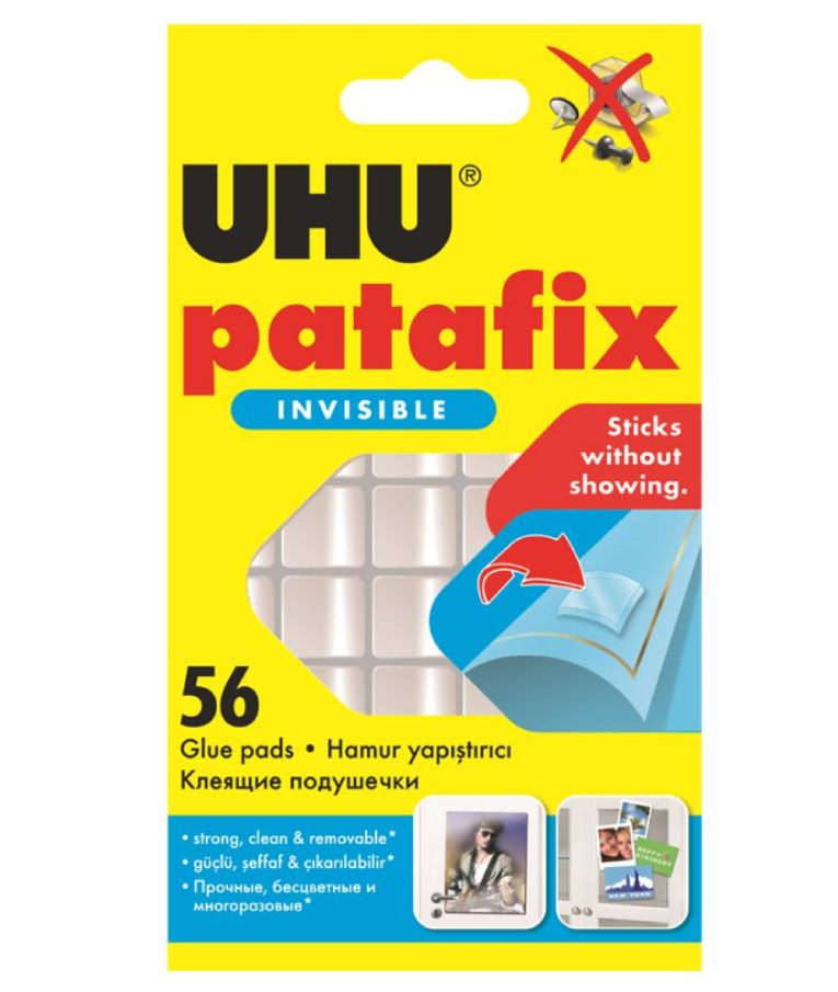 UHU -  Patafix  invisible 56τεμ. 12x12mm Διαφανή Transparent 34666