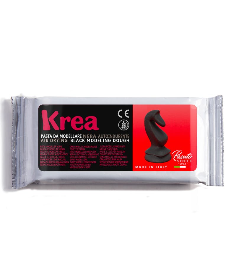 Πηλός KREA Μαύρος 500gr χειροτεχνίας (Στεγνώνει με τον Αέρα) Air Dry Modelling Clay Bar Black   001368