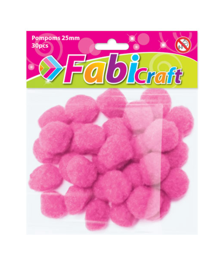 FABI CRAFT - Fabi Craft Πομ Πομ Ροζ Pom Pom Pink 25mm 30τμχ 130295