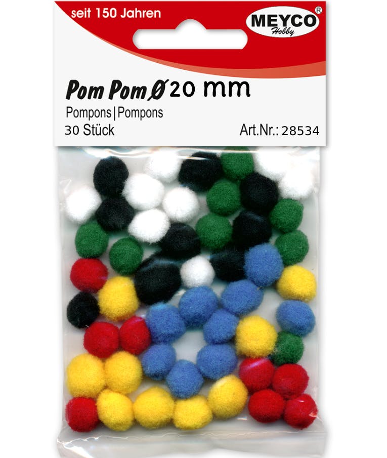 Πομ Πομ Mix Χρωμάτων Pom Pom Mix Colors Σετ 30τχμ 20mm 28534