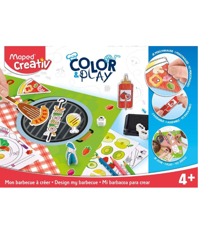 Maped Creative Σετ Color and Play με Μαρκαδόρους Αέρος με Στένσιλ Barbeque 907009