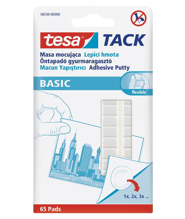 TESA - Κόλλα πλαστελίνη Tesa tack basic λευκή 65 pads 58530-00000