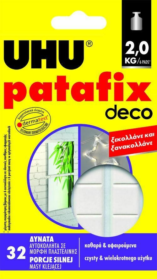  Patafix Deco 32 τεμ. 12x12mm Λευκό Kολλάνε Ξεκολλάνε 35846