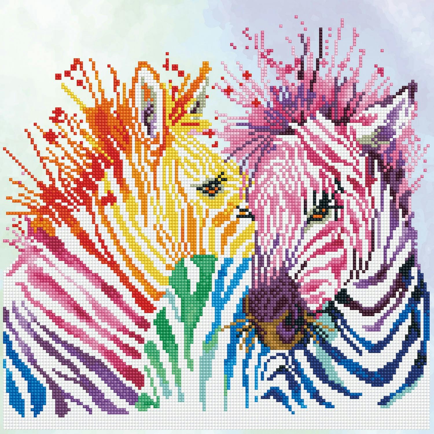  Κατασκευή Ψηφιδωτό - Rainbow Zebras ZEbres ARc-en-ciel Intermediate  40x40 εκ. DD8.005